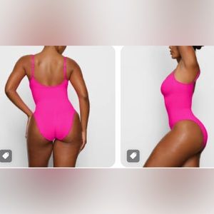 Skims Sculpting Bodysuit in Flamingo Pink!